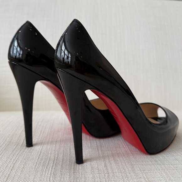 Christian Louboutin Very Prive 120 Black Patent Leather Heels - Picture 14 of 16
